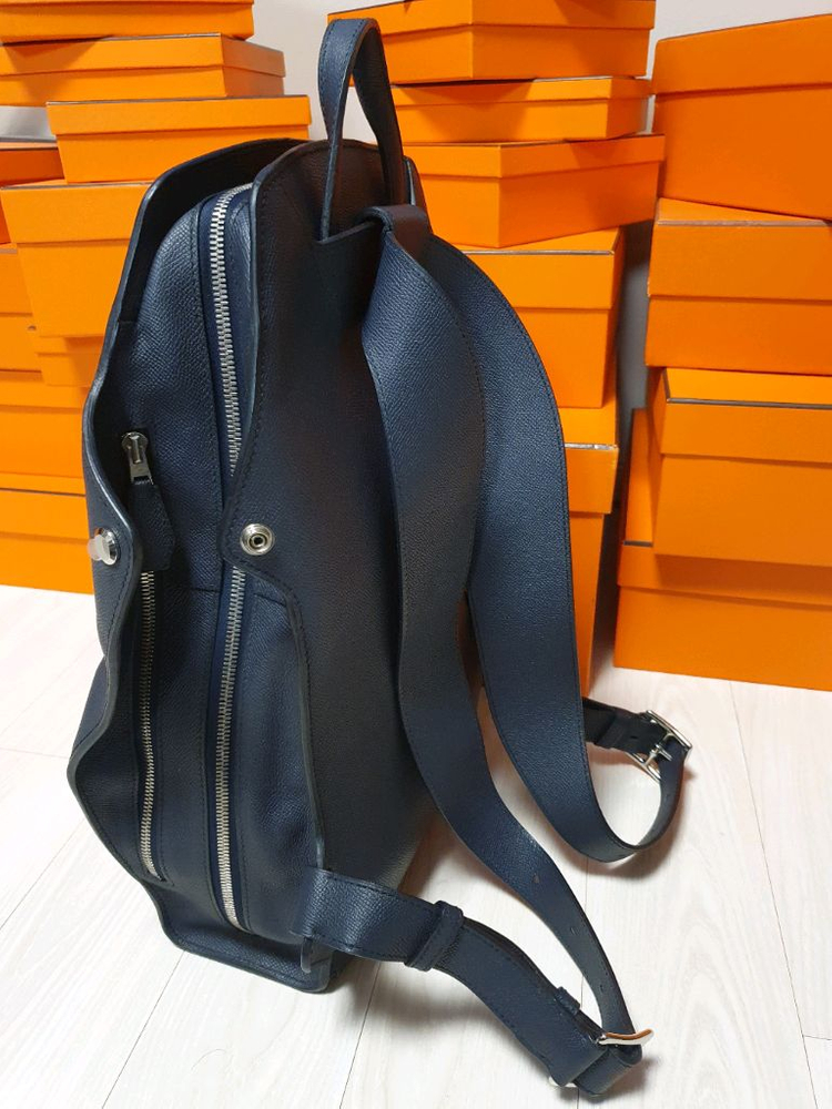 정품 에르메스 백팩 네이비--1