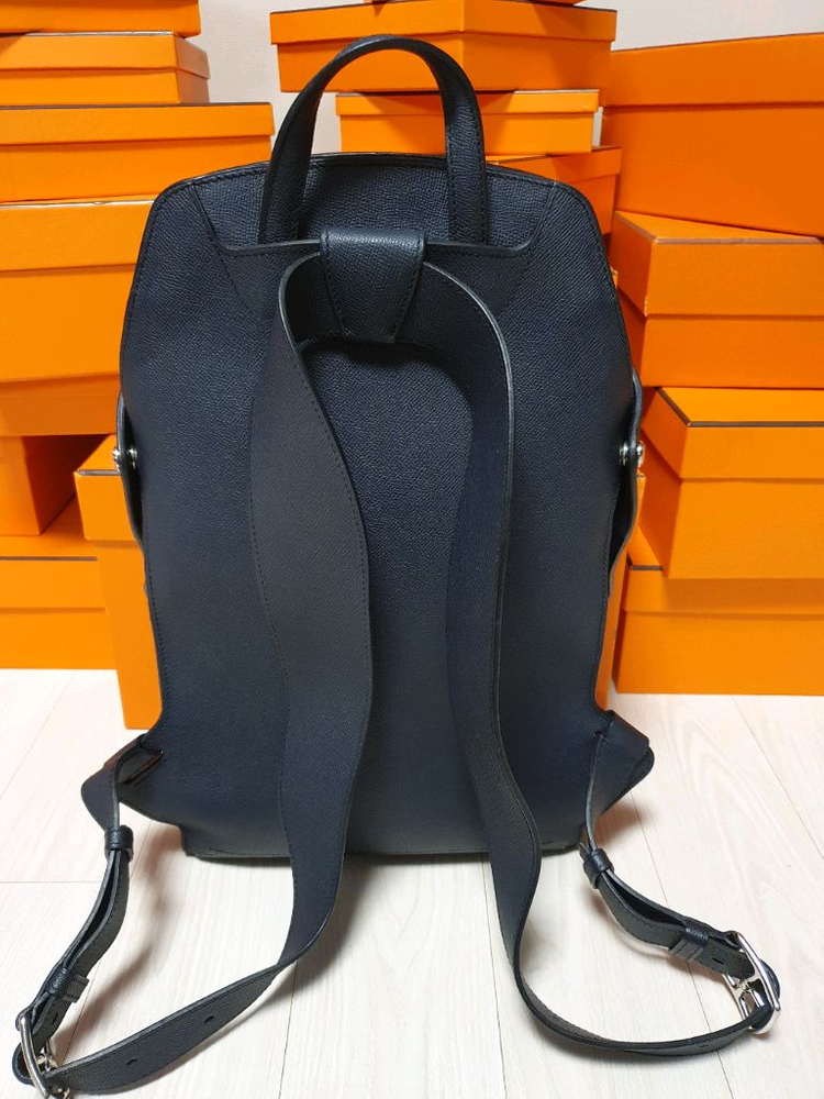 정품 에르메스 백팩 네이비--3