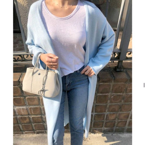 [새옷] 고급 니트 가디건 스카이블루 반값 마드모아젤 에린 프리사이즈 이미지