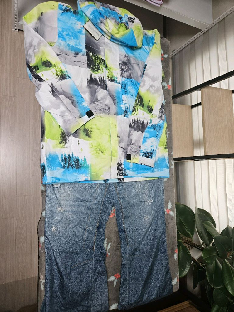 [L]버튼 더진스 고어텍스 청바지 스노우보드복--9