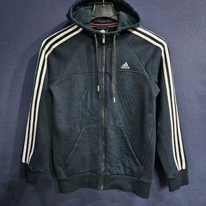 아디다스 삼선 다크네이비 남성 슬림핏 95 기모 후드집업