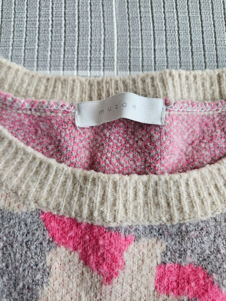 무자크 핑크 니트 프리사이즈--1