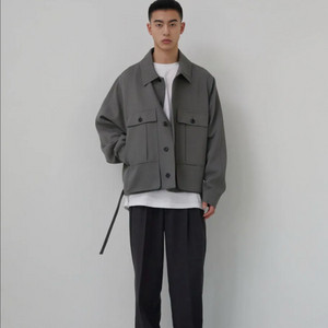 [새상품] S) 주앙옴므 카고 크롭 자켓 블루종 그레이