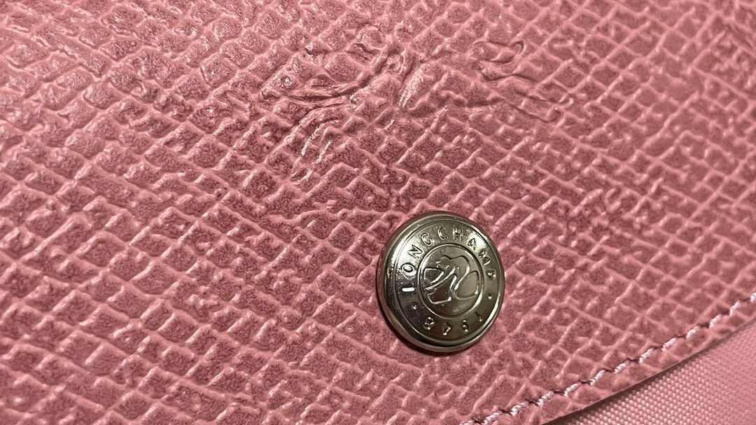 롱샴 르 플리아쥬 그린 토트백 M 페탈 핑크 롱핸들 이미지