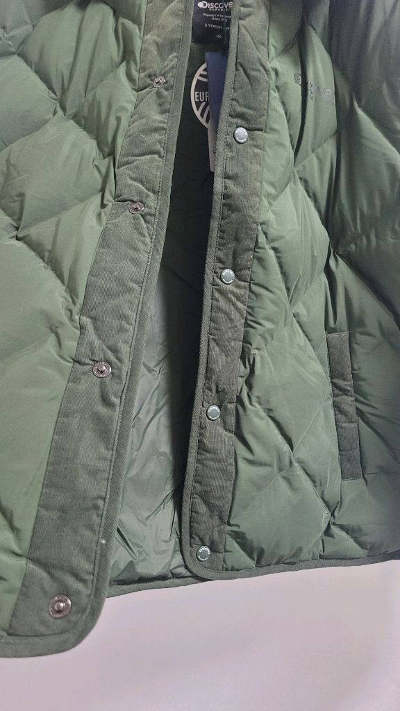 새상품)디스커버리 남성 카라넥 튜브 구스다운 경량패딩 100--3