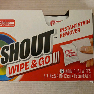 샤우트 shout 얼룩제거 티슈 12개입 4박스