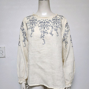 꽃자수 린넨 블라우스, 프리 사이즈