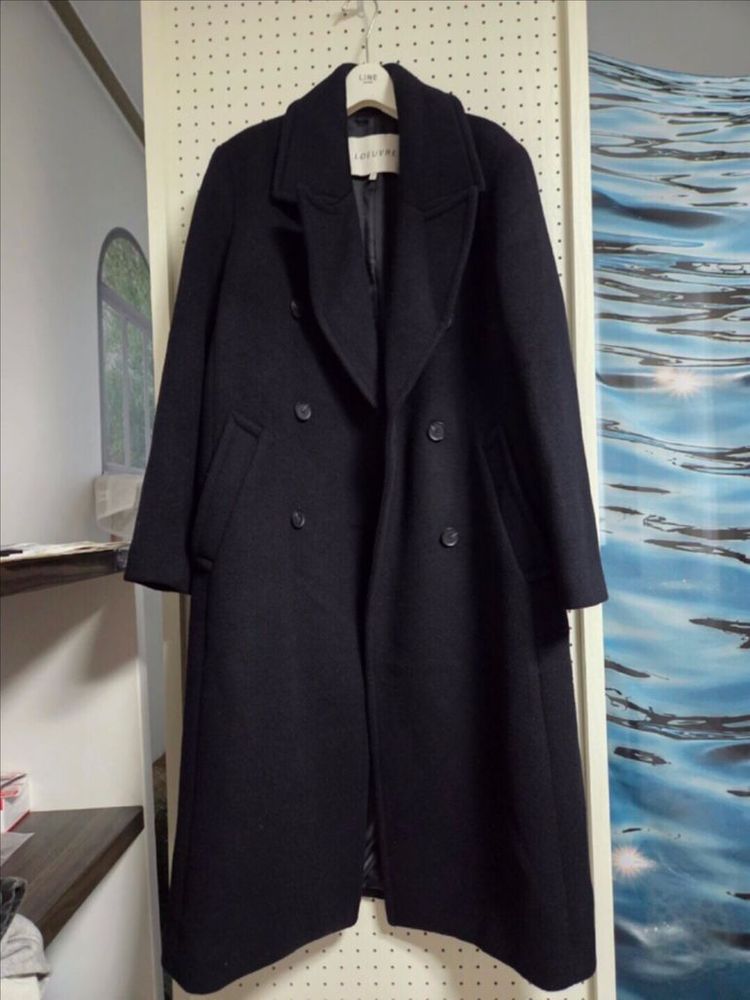 루에브르 캐시미어 더블 코트 1사이즈 블랙--7