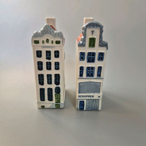 빈티지 델프트 하우스 미니어쳐 세트