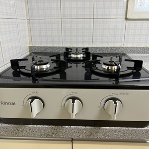 린나이 3구 가스레인지&가스 자동 차단기