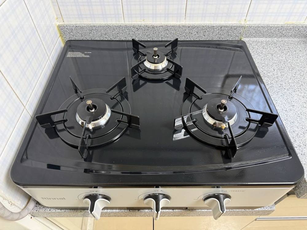 린나이 3구 가스레인지&가스 자동 차단기--1
