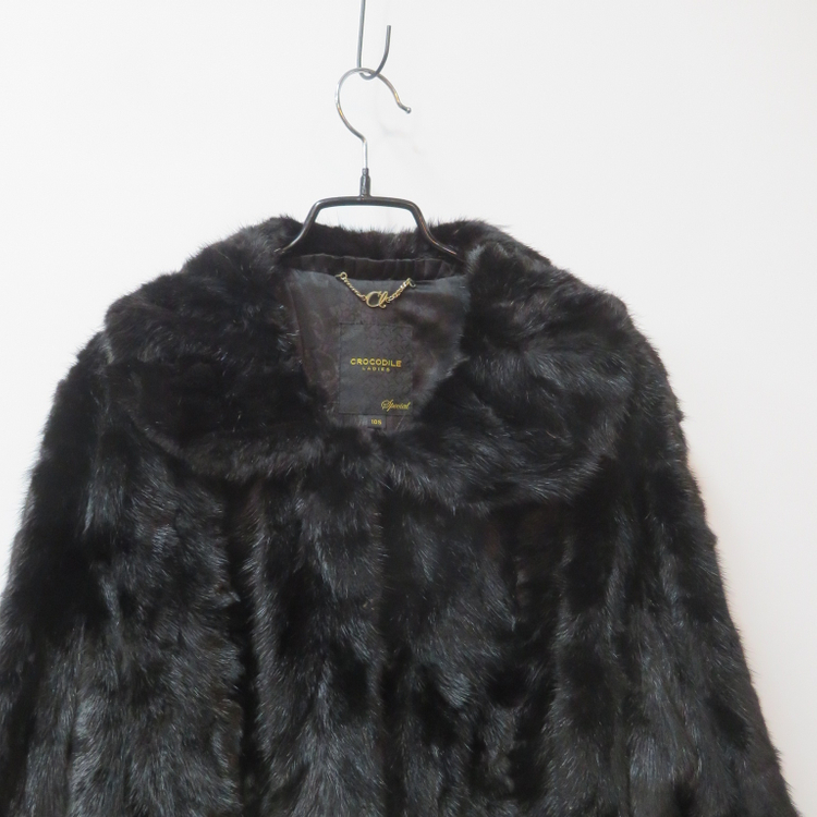 크로커다일레이디 블랙 천연 밍크 모피 자켓--1