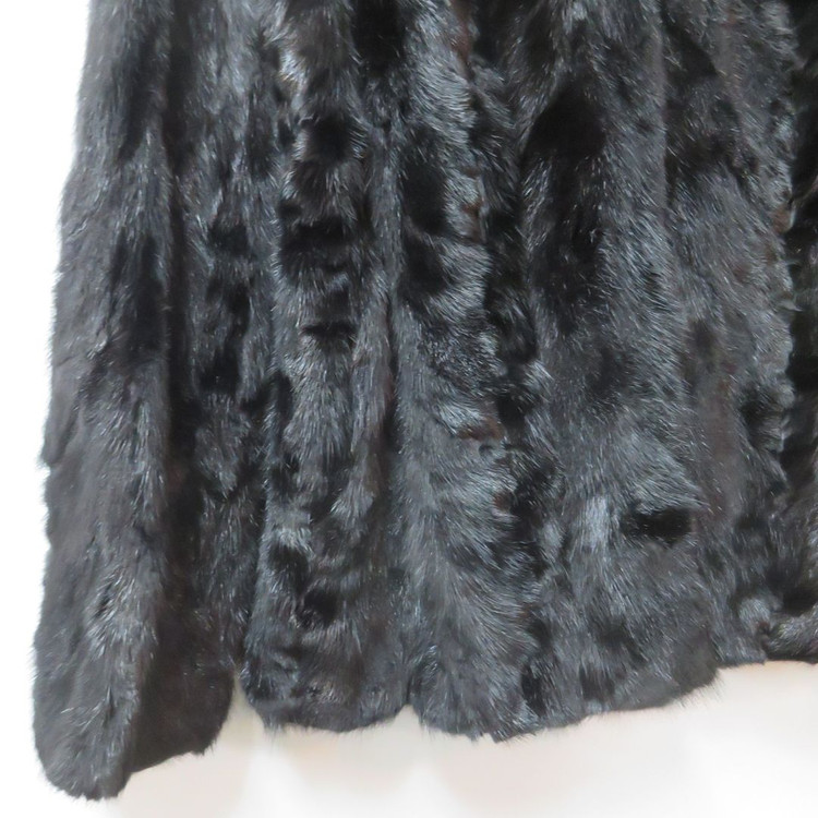 크로커다일레이디 블랙 천연 밍크 모피 자켓--3