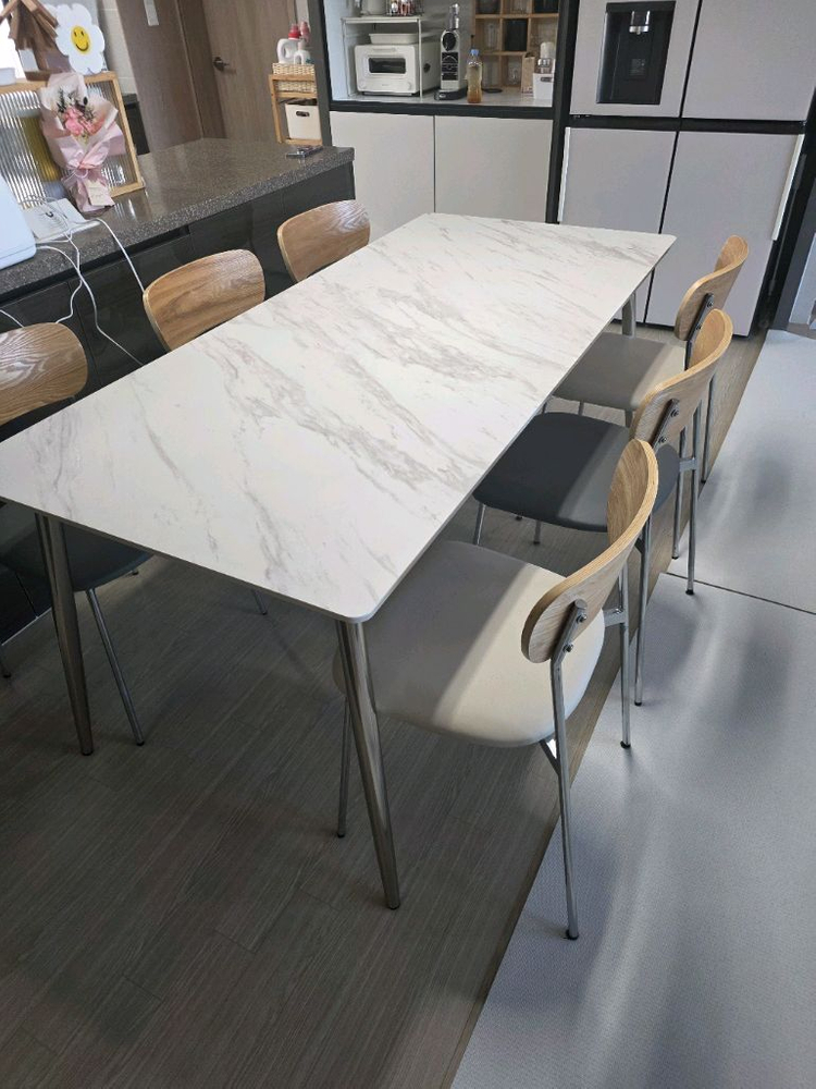 식탁연구소 앨리스 6인용 세라믹 식탁세트 의자포함 이미지