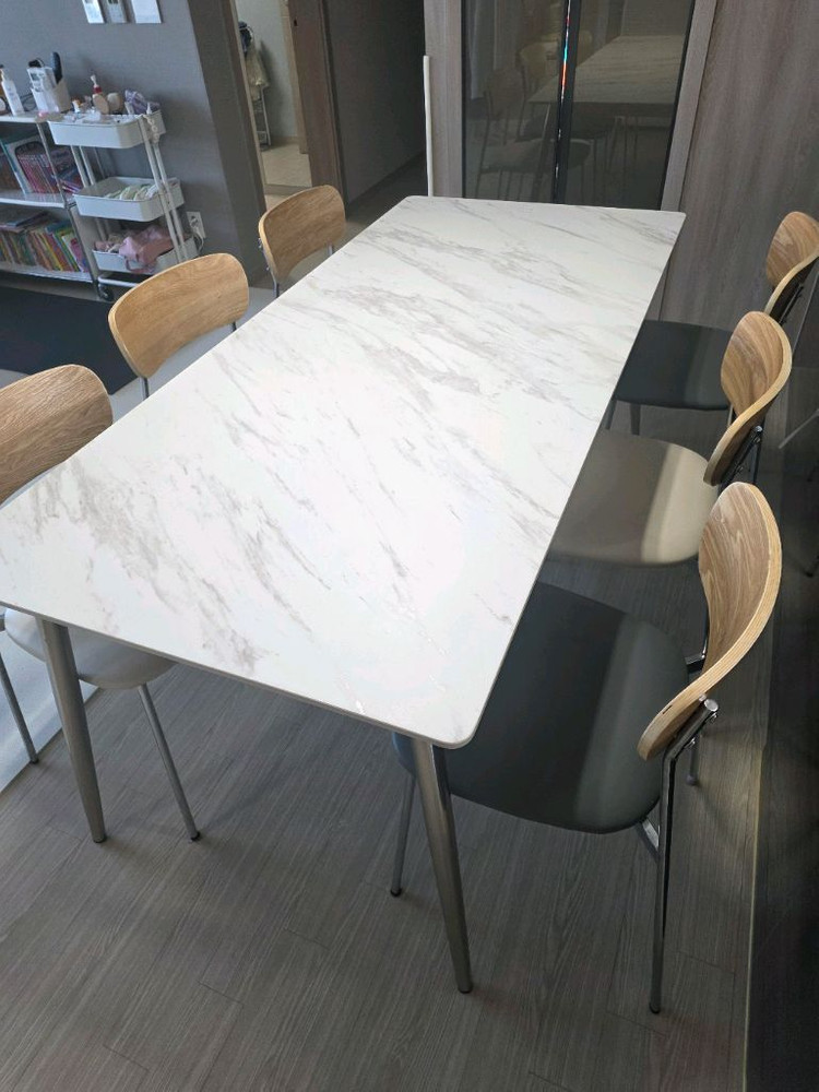 식탁연구소 앨리스 6인용 세라믹 식탁세트 의자포함 이미지