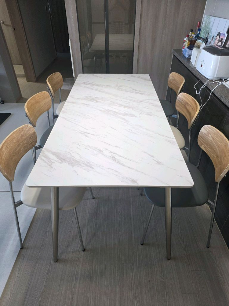 식탁연구소 앨리스 6인용 세라믹 식탁세트 의자포함 이미지