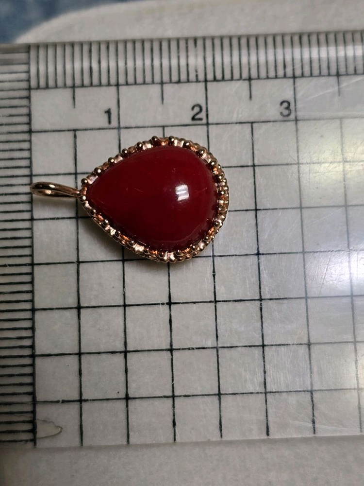 14k 산호 목걸이 팬던트--1