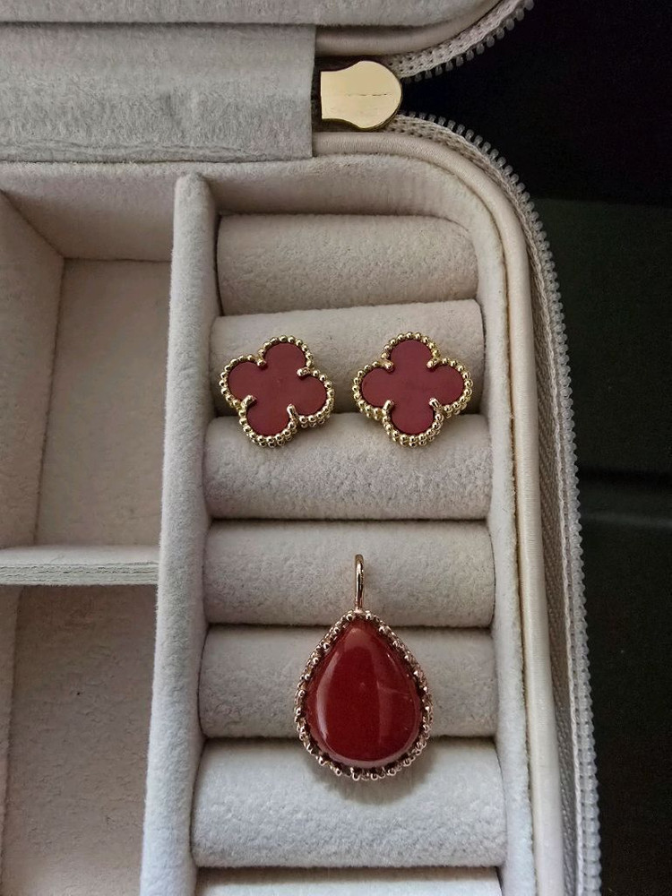 14k 산호 목걸이 팬던트--2