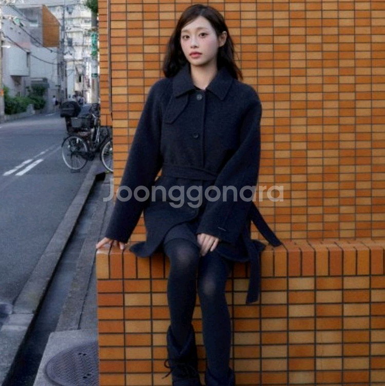 새상품) 로엠 핸드메이드 캐시미어 미디코트 블랙 s--2