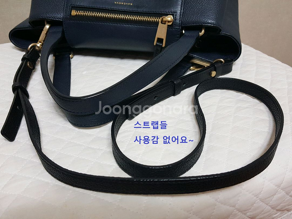 정품)삼성물산 라베노바 중형 소가죽 토트 크로스백--7