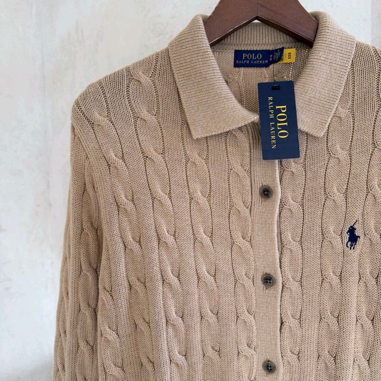 폴로 케이블 니트 코튼 가디건--1