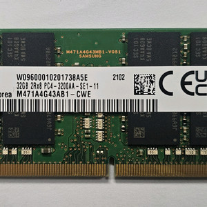 삼성 RAM DDR4 32GB 3200 팝니다(노트북용)