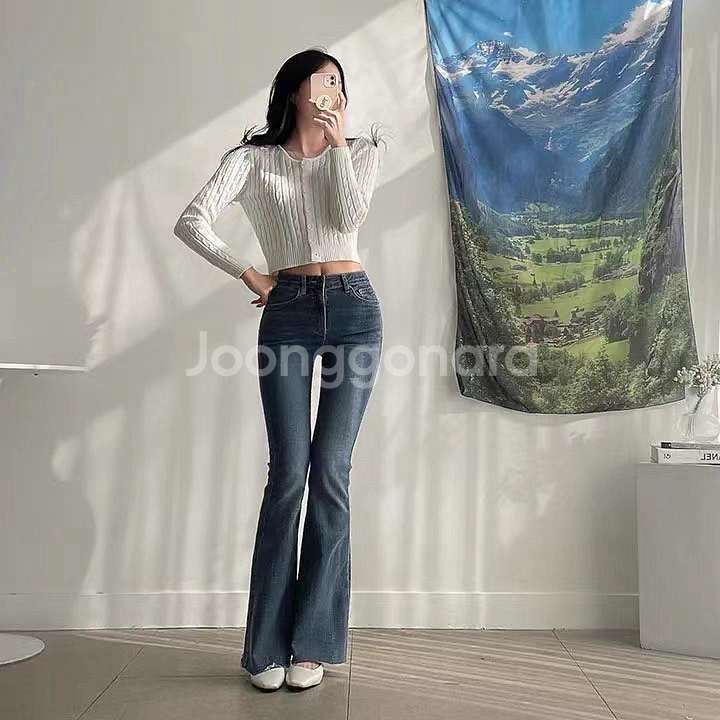 크롭 꽈배기 가디건--5