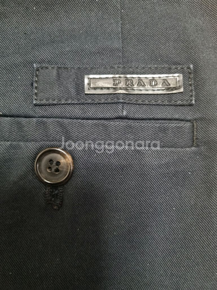 정품 프라다 다크네이비 면바지 40사이즈 25인치 prada--3