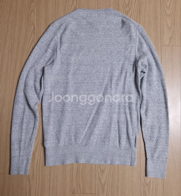 타미힐피거 스몰로고 울혼방 니트 티셔츠--1