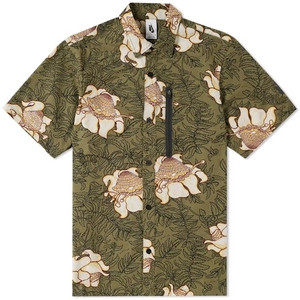 [해외M]나이키랩 플로랄 쇼트 슬리브셔츠 카키