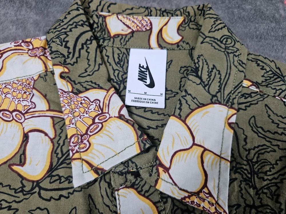 [해외M]나이키랩 플로랄 쇼트 슬리브셔츠 카키 이미지