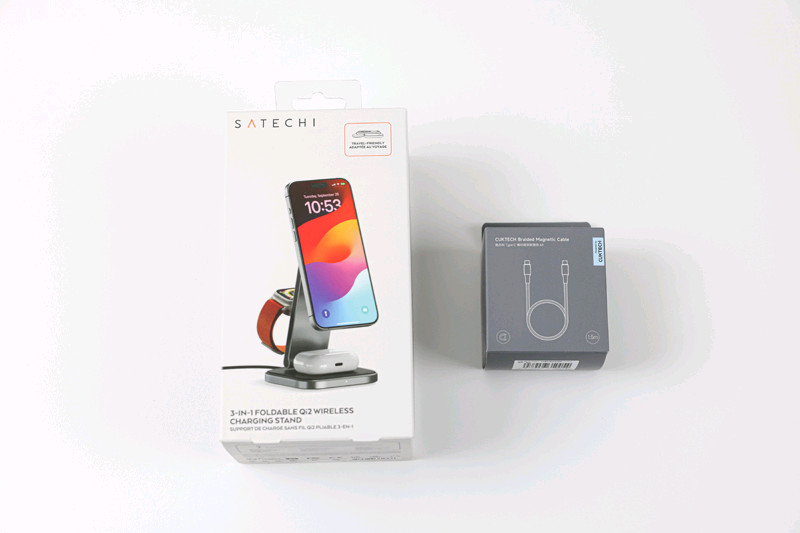 미개봉 새제품 사테치 Qi2 무선 충전 거치대 3in1 고속 충전기 판매--3