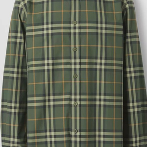 버버리 체크 코튼 포플린 셔츠 딥그린 팝니다.