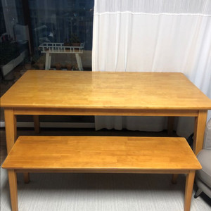 1600원목 테이블+벤치의자