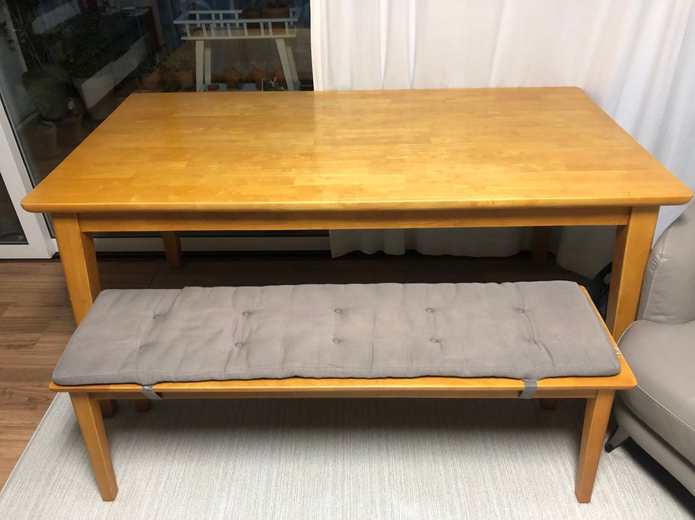 1600원목 테이블+벤치의자--1