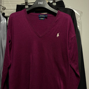 폴로 랄프로렌 워셔블 피마코튼 브이넥 니트 S 마젠타