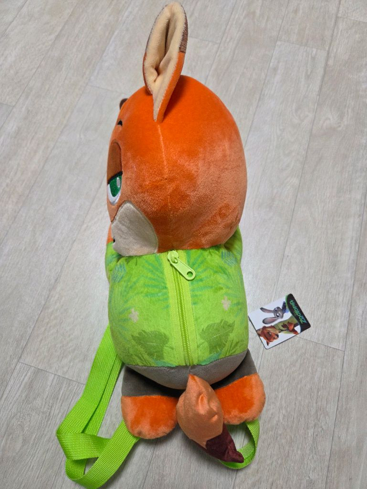 새상품) 35cm 정품 디즈니 주토피아 닉 라잉 대형 인형 백팩 가방--4