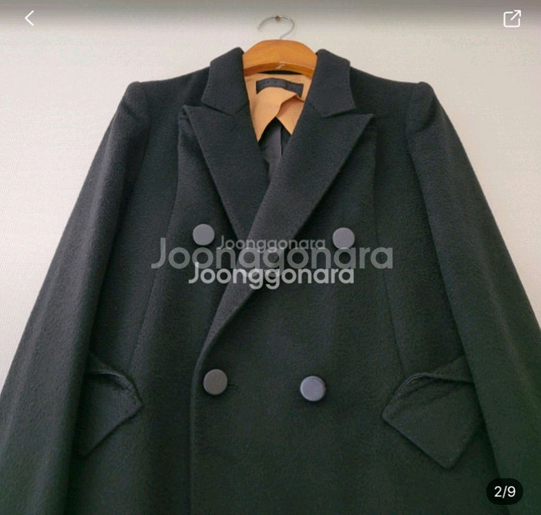 한섬마인 캐시미어 100%더블코트--3