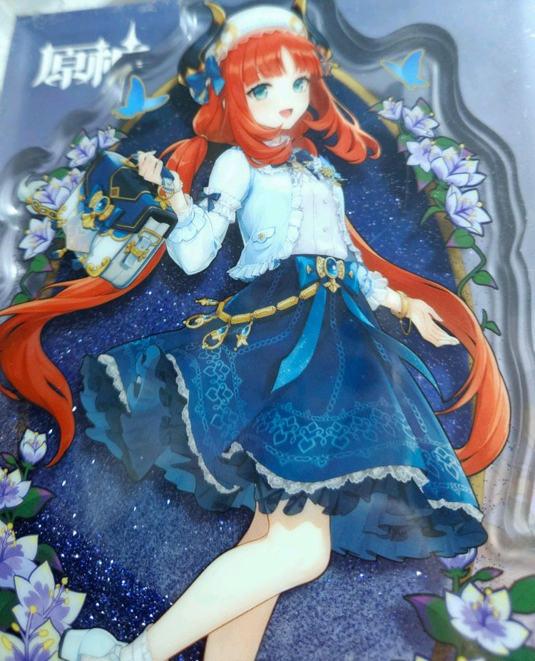 원신 닐루 글리터 아크릴 스탠드 + 빨대픽(스트로우픽) 공식 굿즈 미호요--2