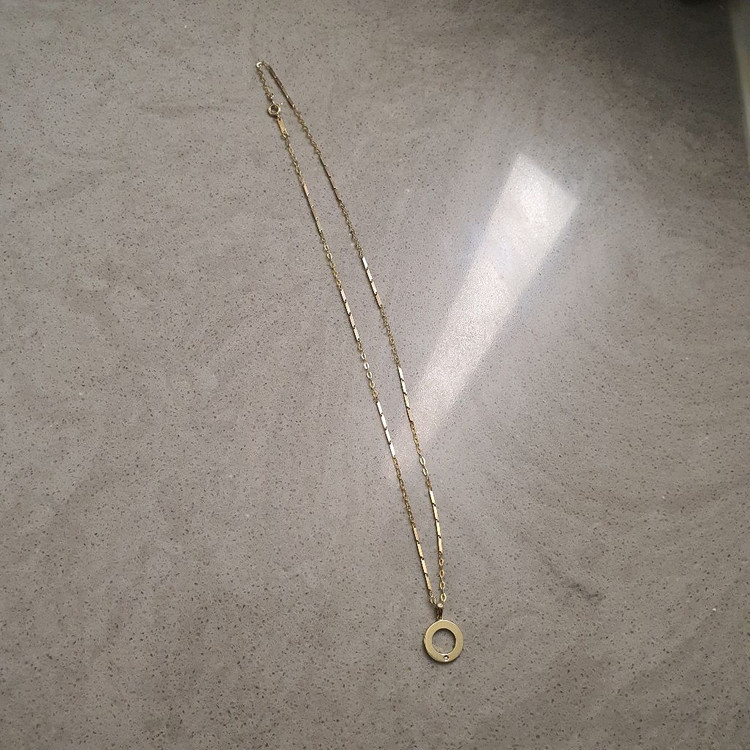 미니골드 14k 콤비 체인 목걸이 & 루비아 커플 팬던트--3