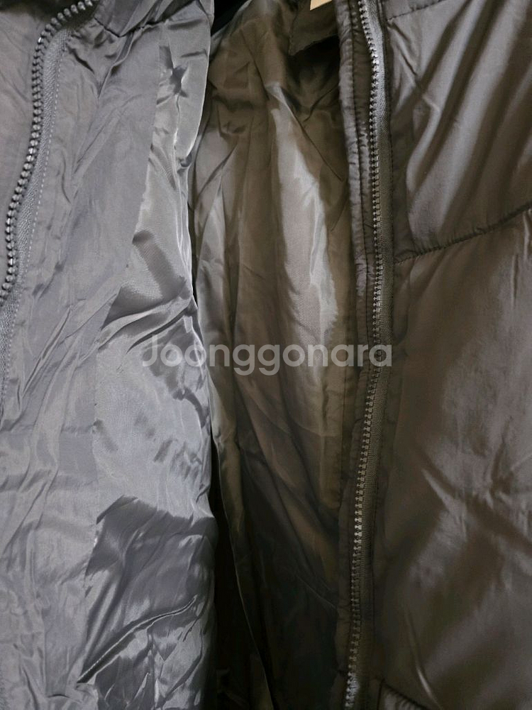 (새상품) 차콜색 단정한 롱패딩--3