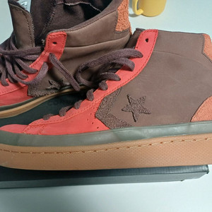 컨버스 프로 레더 미드 레드/브라운