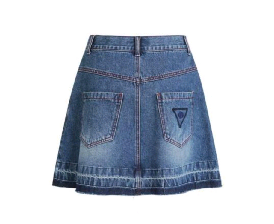 럭키슈에뜨 데님 플레어 스커트--2