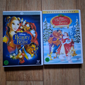 애니 DVD미녀와 야수 DE.2디스크&미녀와 야수:마법의 크리스마스.1디스크.일괄.상태 좋아요