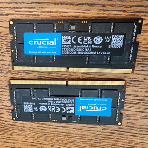 노트북용 crucial ddr5 32gb, 4800mhz (1개당, 2개있어요)