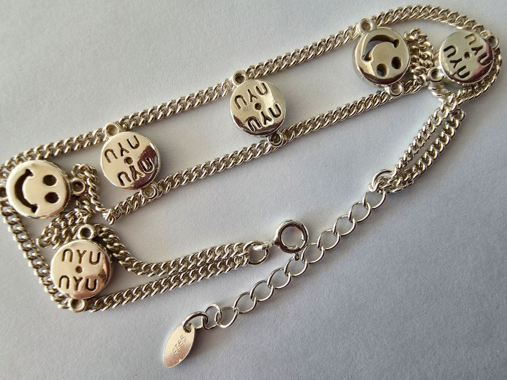 실버925 독특한 두줄 팔찌--1