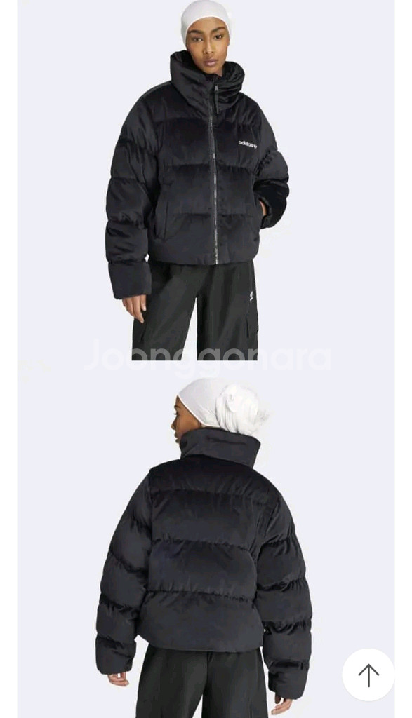 adidas 아디다스 리젠 벨벳 다운 푸퍼 재킷 숏패딩 M사이즈--2