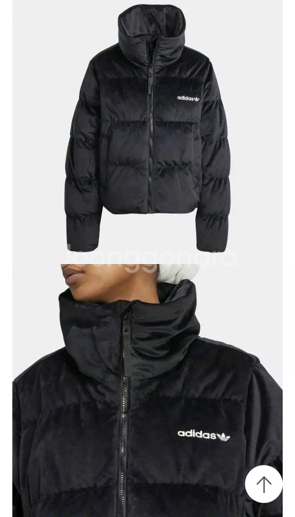 adidas 아디다스 리젠 벨벳 다운 푸퍼 재킷 숏패딩 M사이즈--3