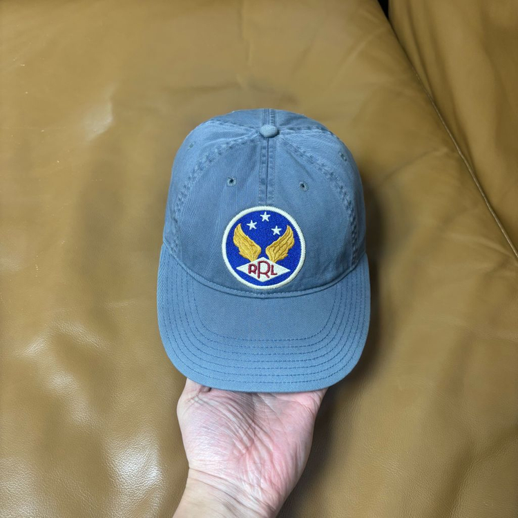 RRL 더블알엘 랄프로렌 폴로 윙로고 6패널 볼캡 모자 미드나잇 블루--1