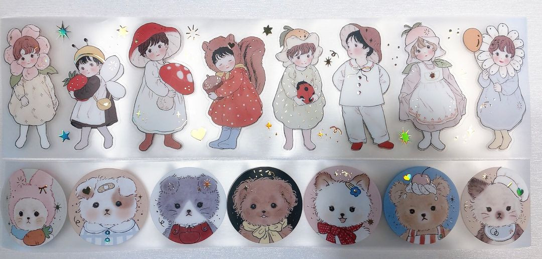 다꾸 키스컷 띵 유보라 스티커 빈티지스티커 이미지